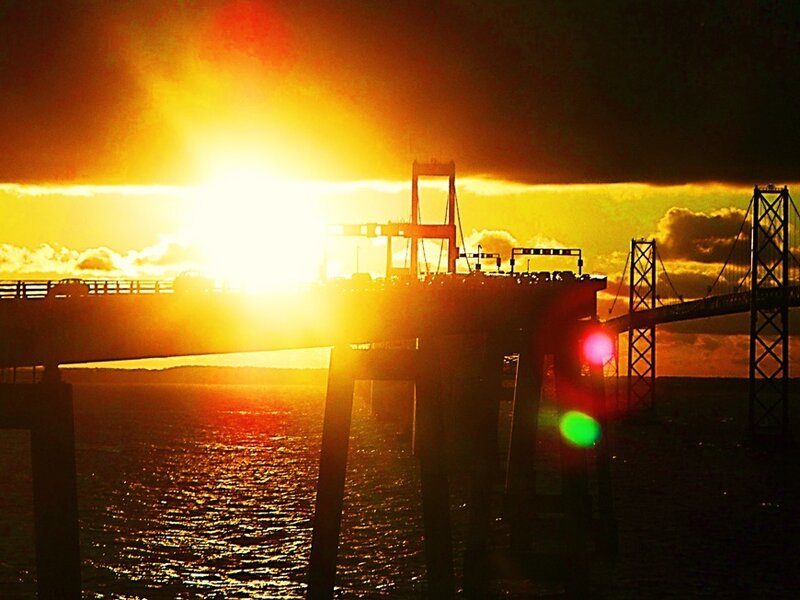 Sunset over Bridge — Yellow