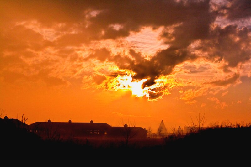 Sunset over Buildings — Orange