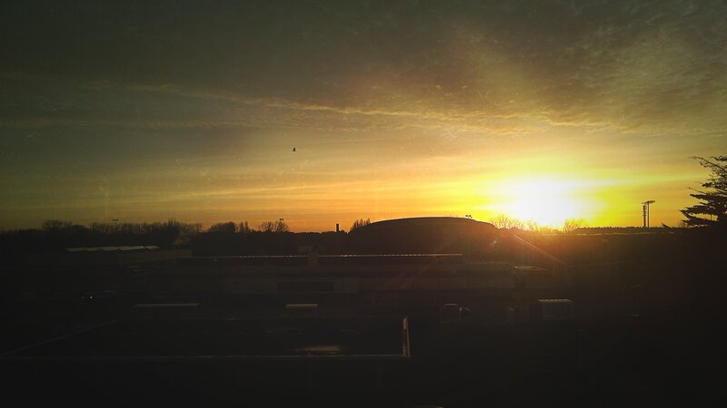 Sunset over Buildings — Yellow