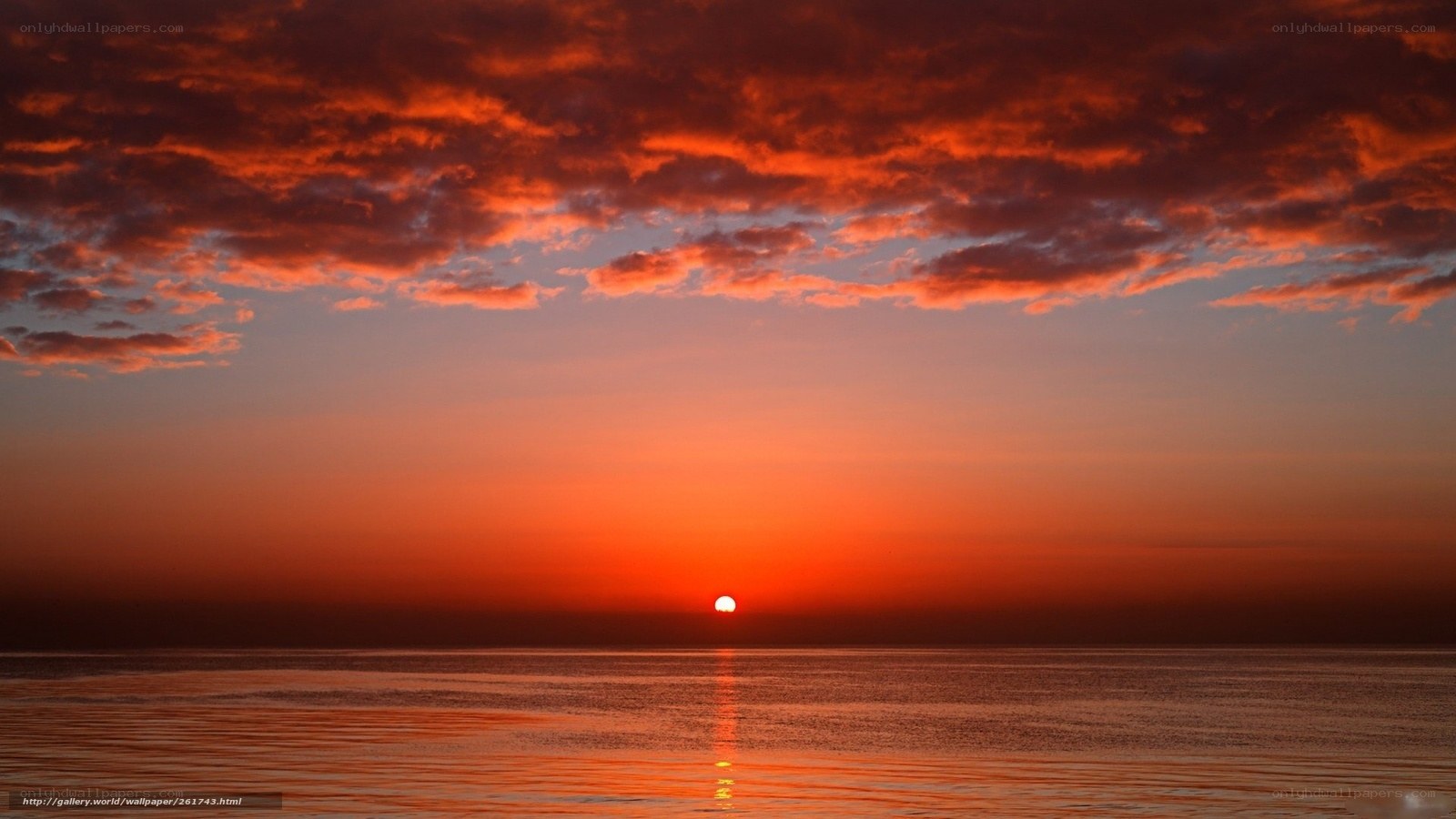 sunset over calm ocean
