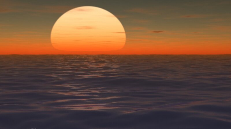 sunset over calm ocean