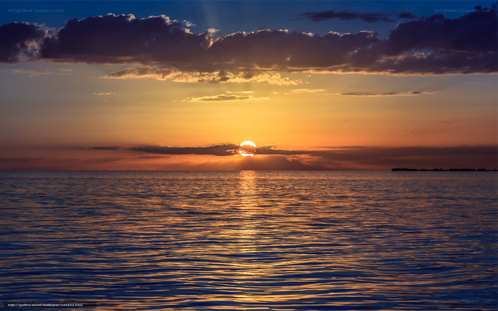 Sunset over calm sea