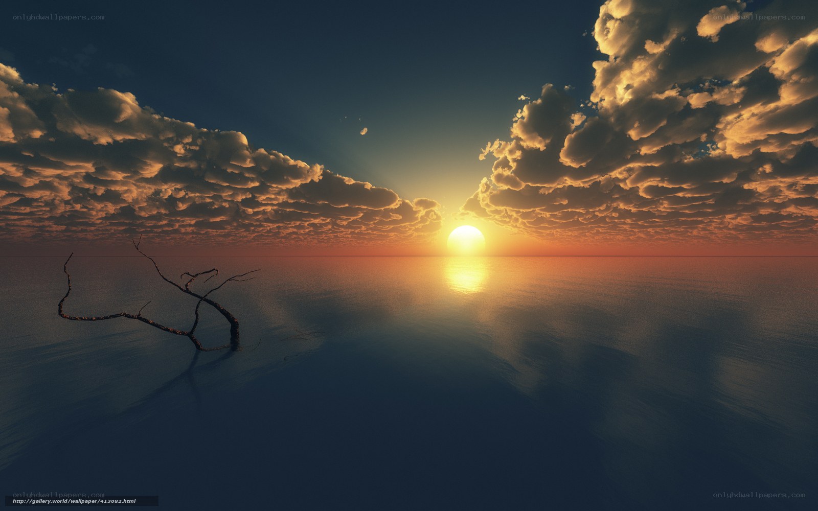 Sunset over calm sea