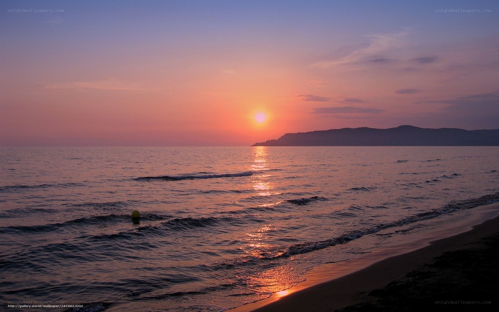 sunset over calm sea