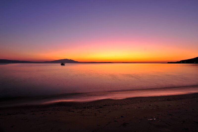 Sunset over calm sea