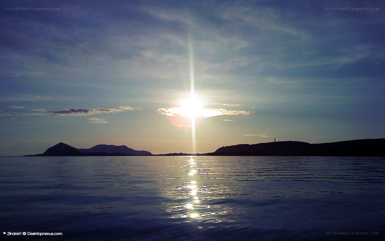 Sunset over calm sea