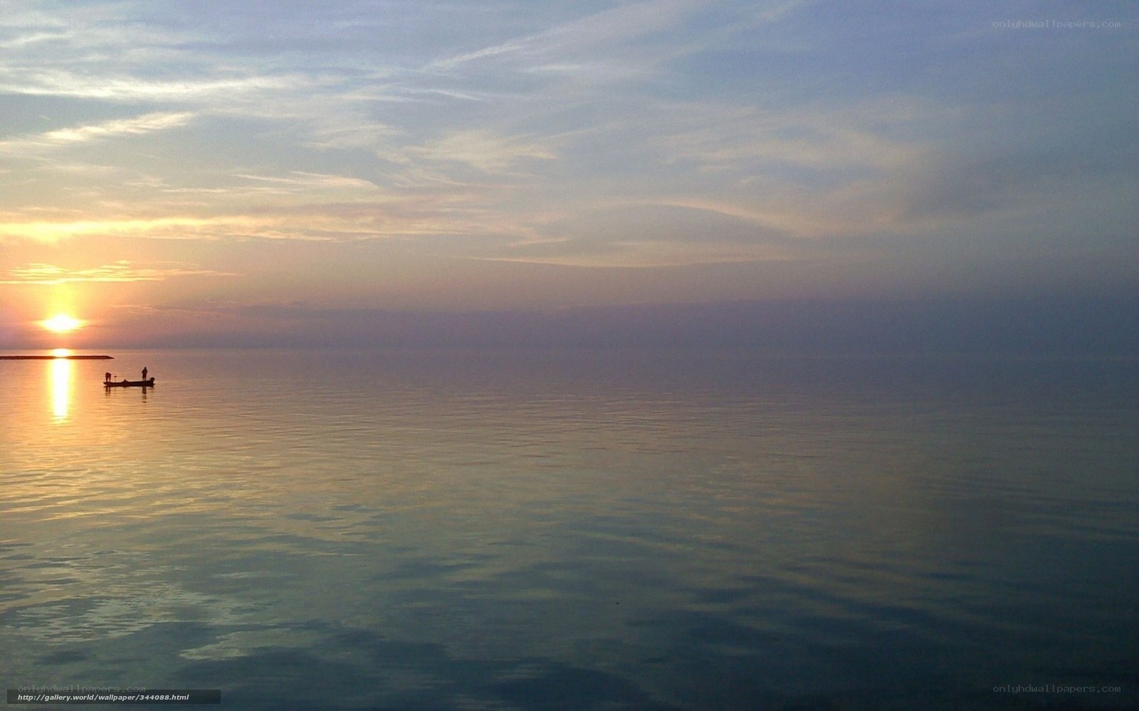 Sunset over calm sea