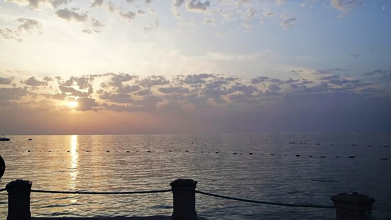 Sunset over Calm Sea — Orange, Serene, Photograph, Sky