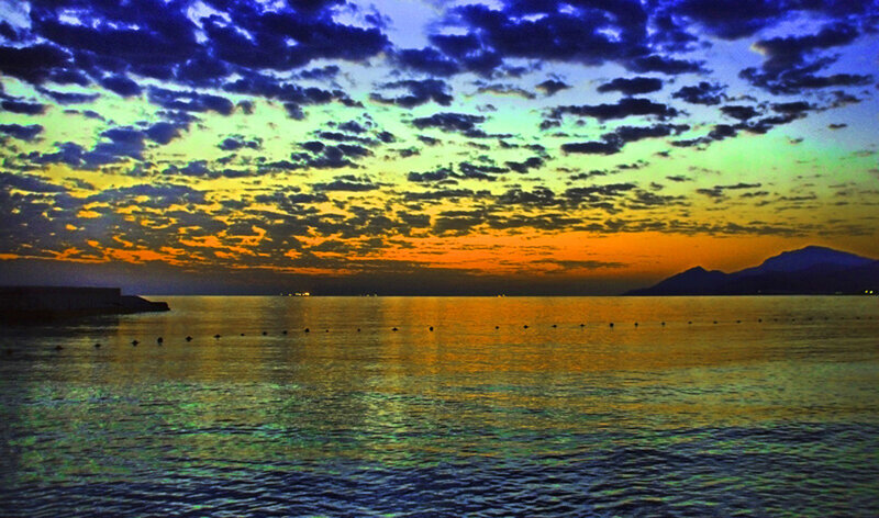 Sunset over Calm Sea — Orange