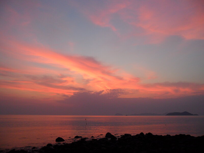 Sunset over Calm Sea — Pink