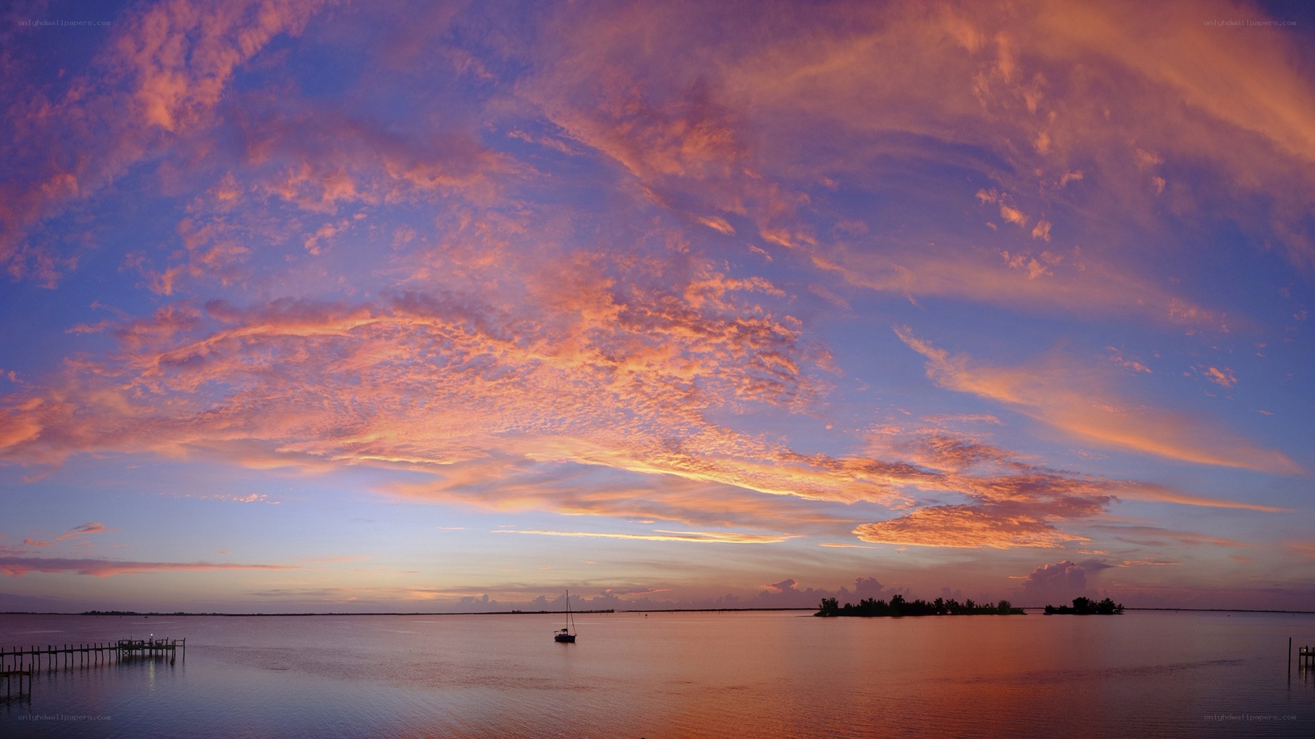 sunset over calm water
