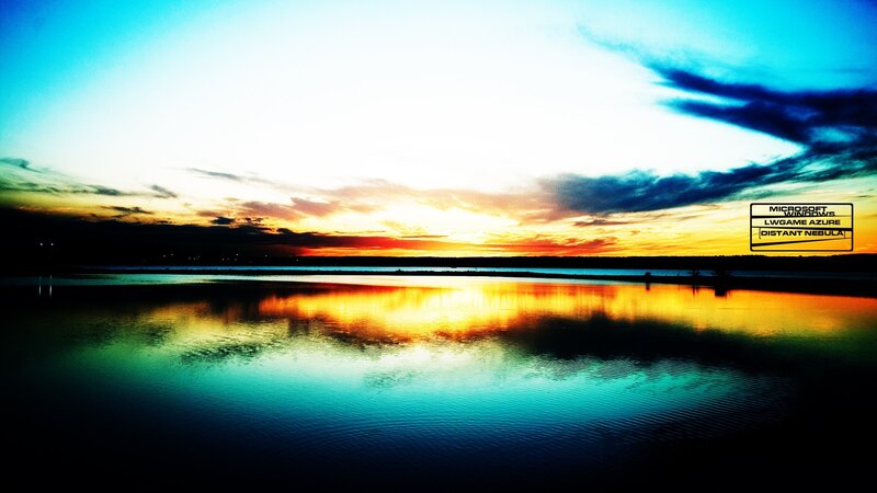 sunset over calm water