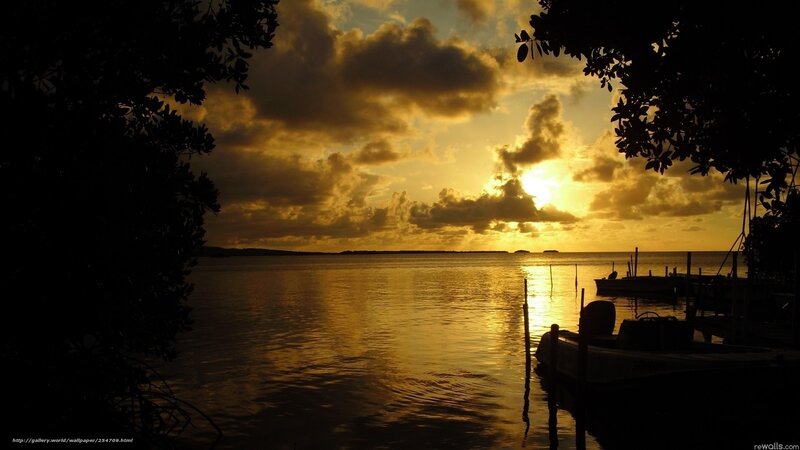 Sunset over Calm Water — Gold