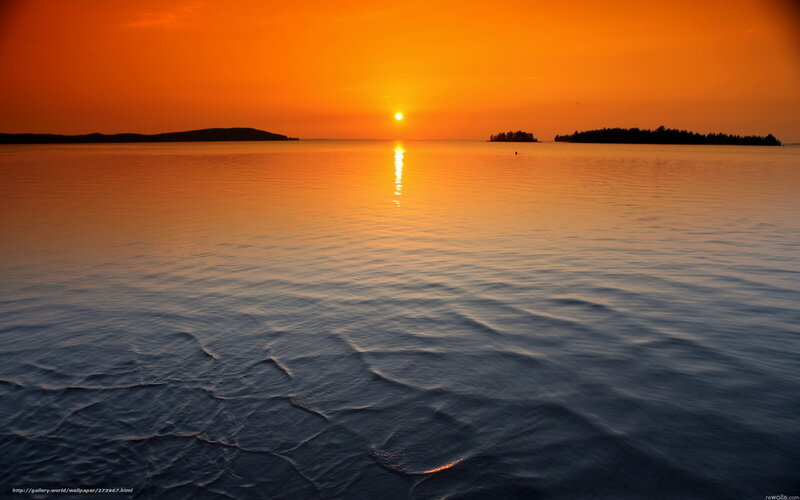 Sunset over calm waters