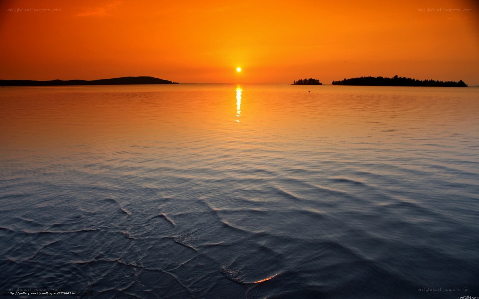 Sunset over calm waters