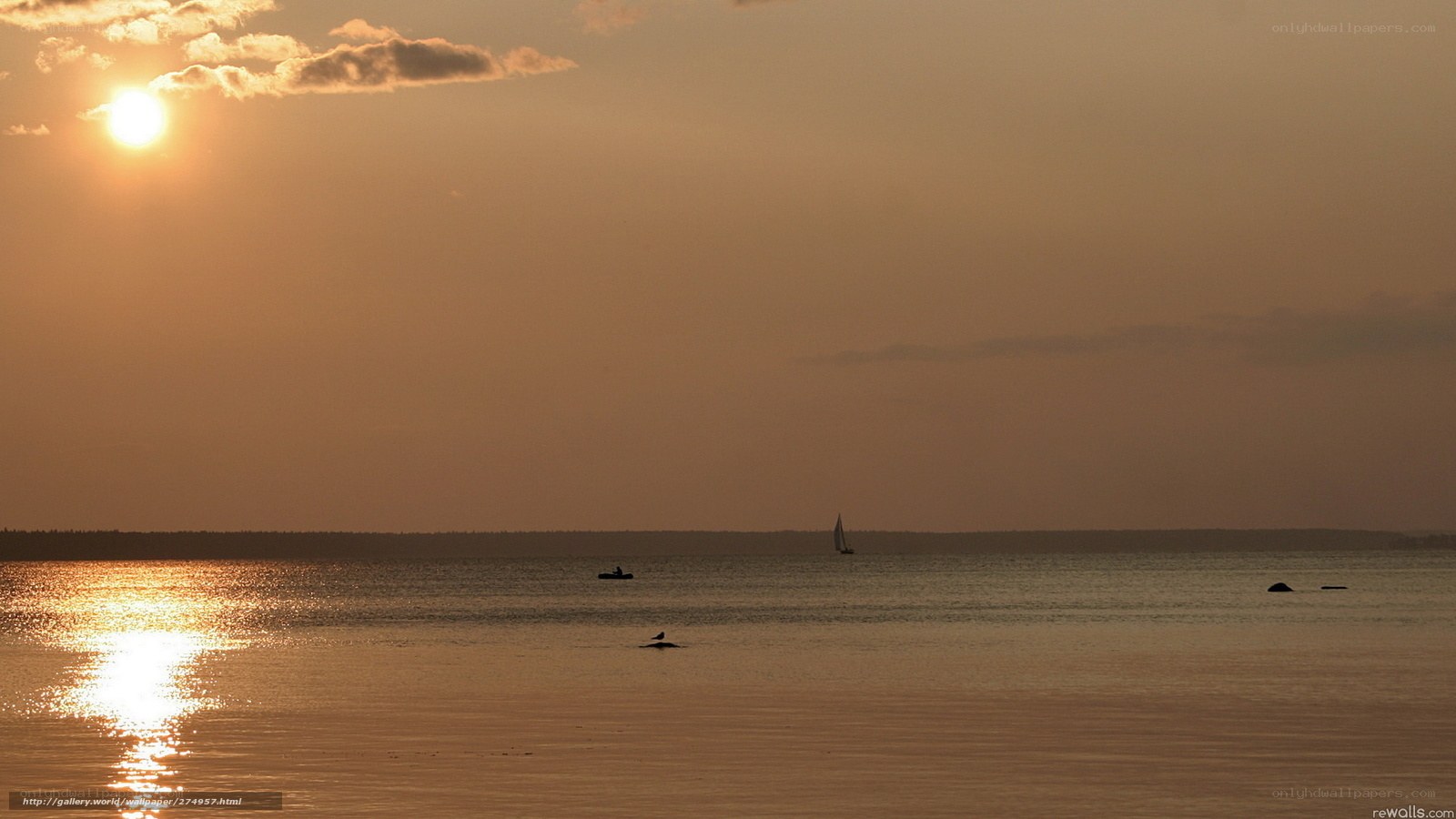 Sunset over calm waters