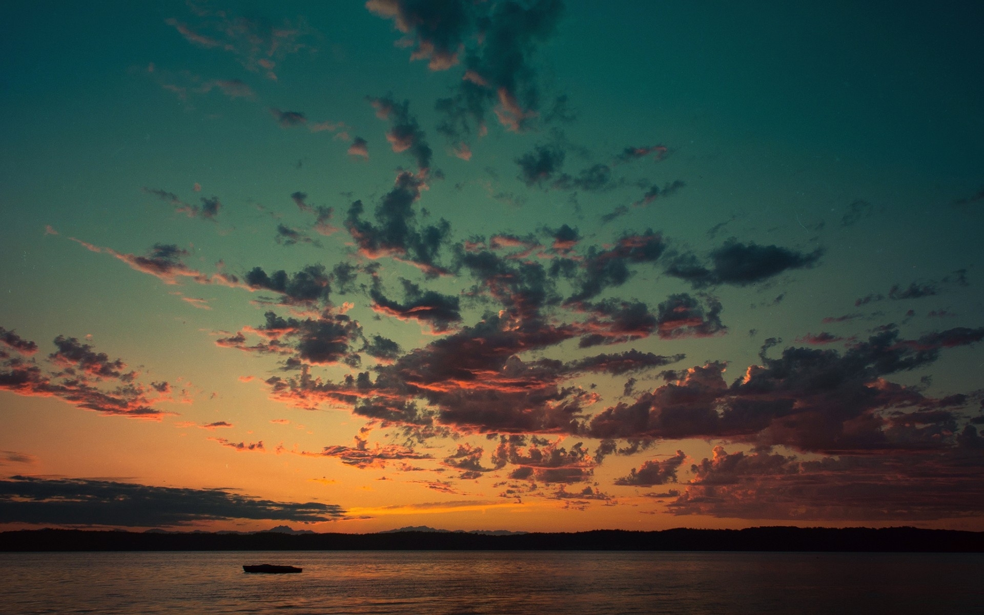 sunset over calm waters