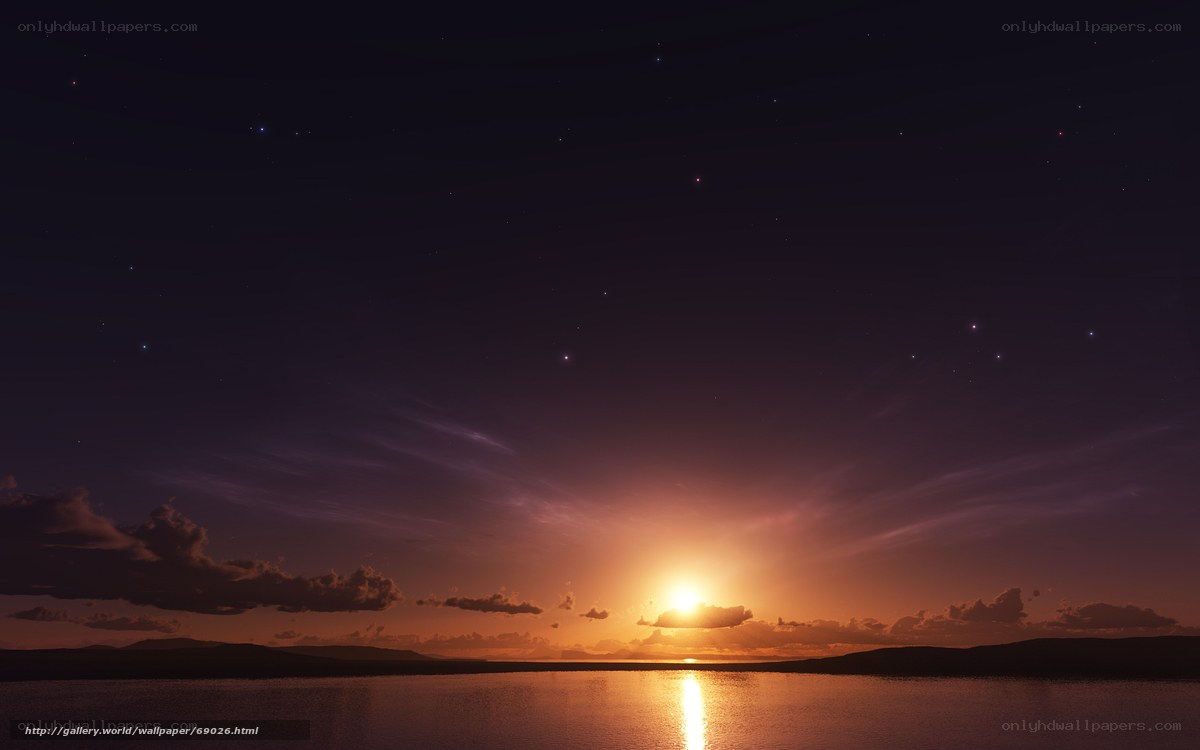 sunset over calm waters