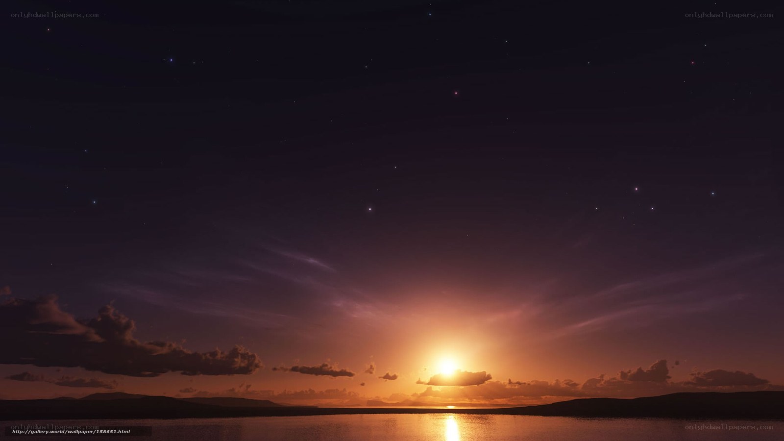 sunset over calm waters
