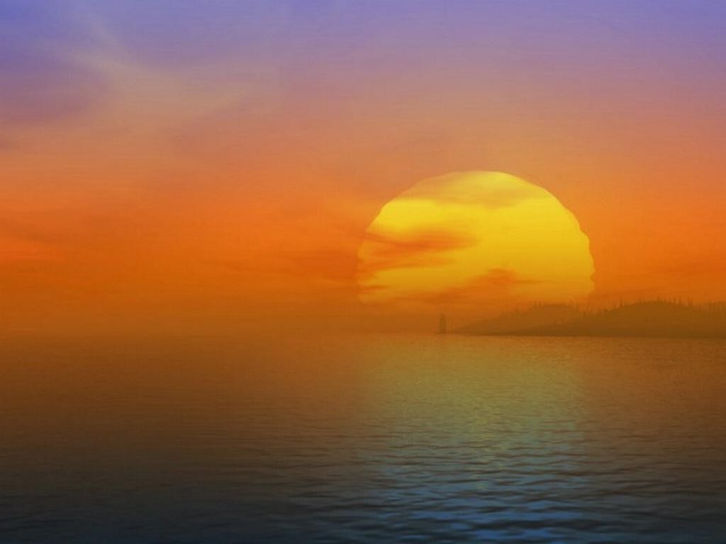Sunset over calm waters