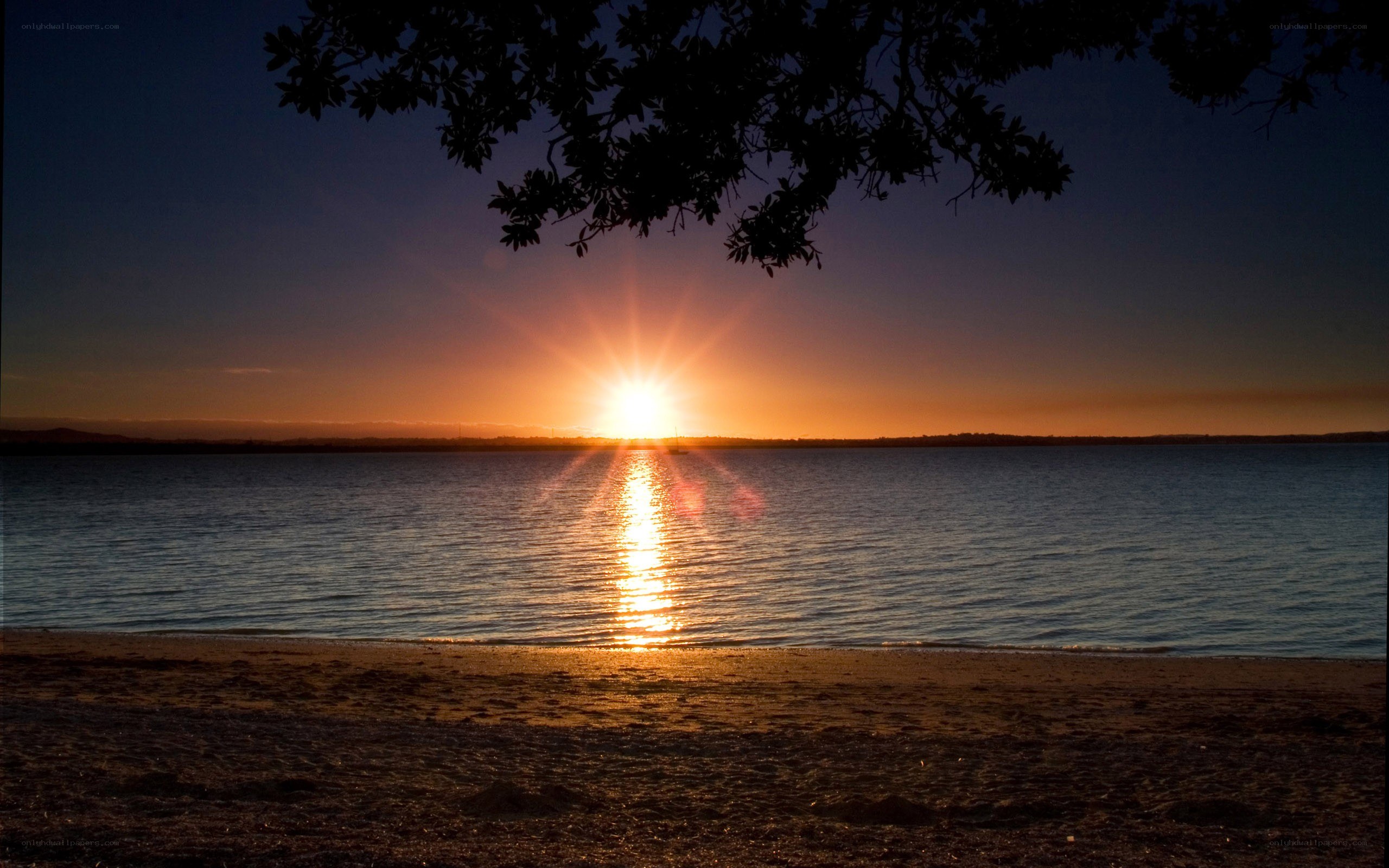 Sunset over calm waters
