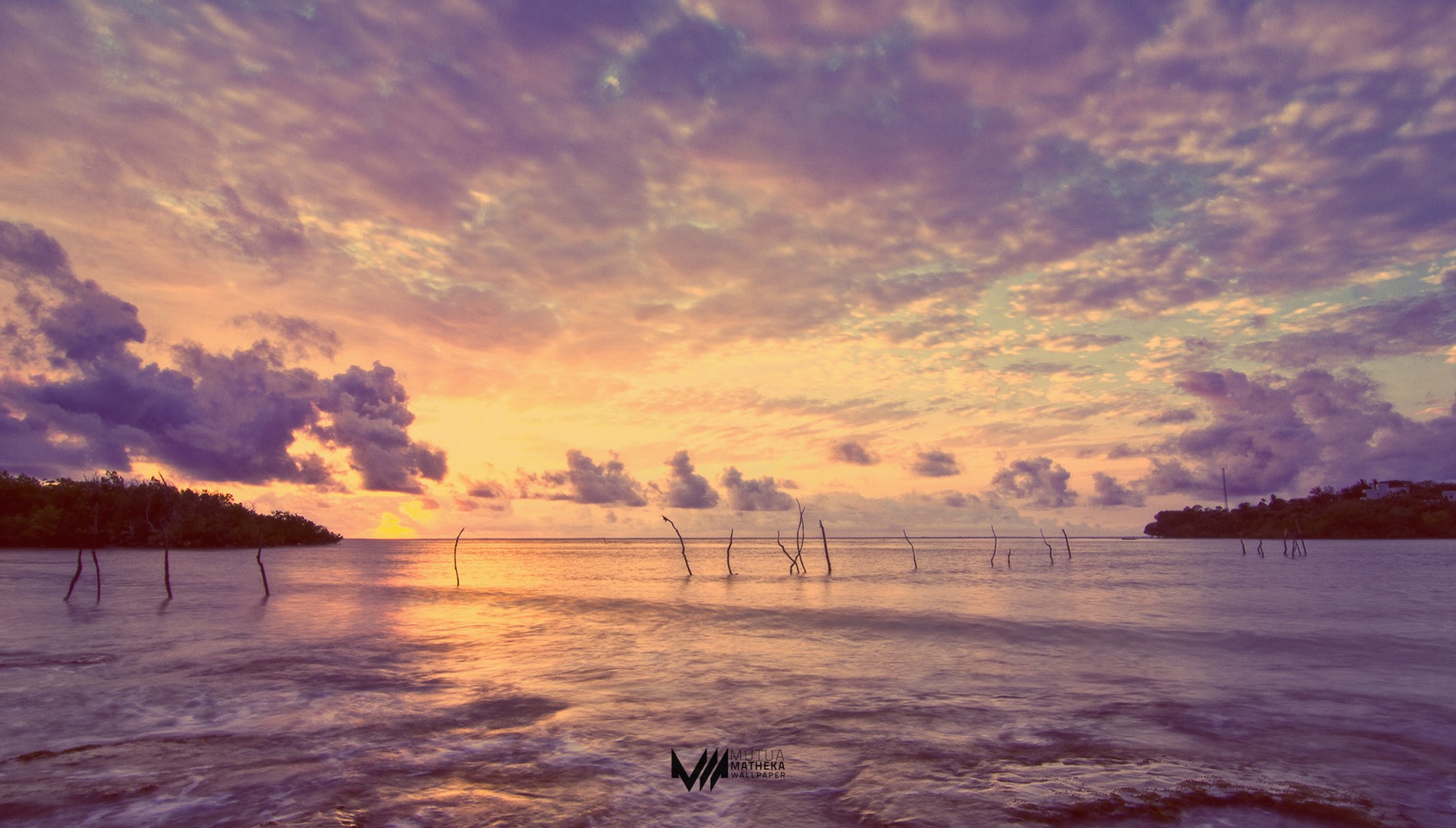 sunset over calm waters