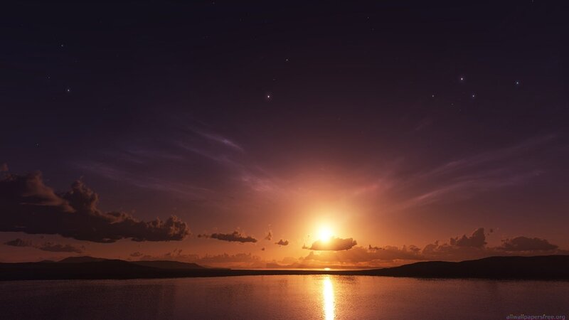 sunset over calm waters