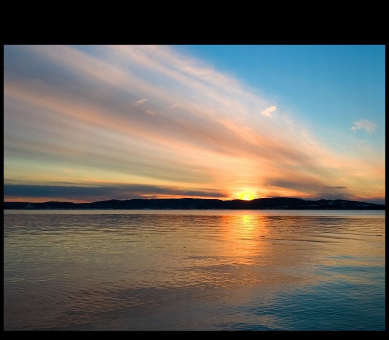 Sunset over calm waters