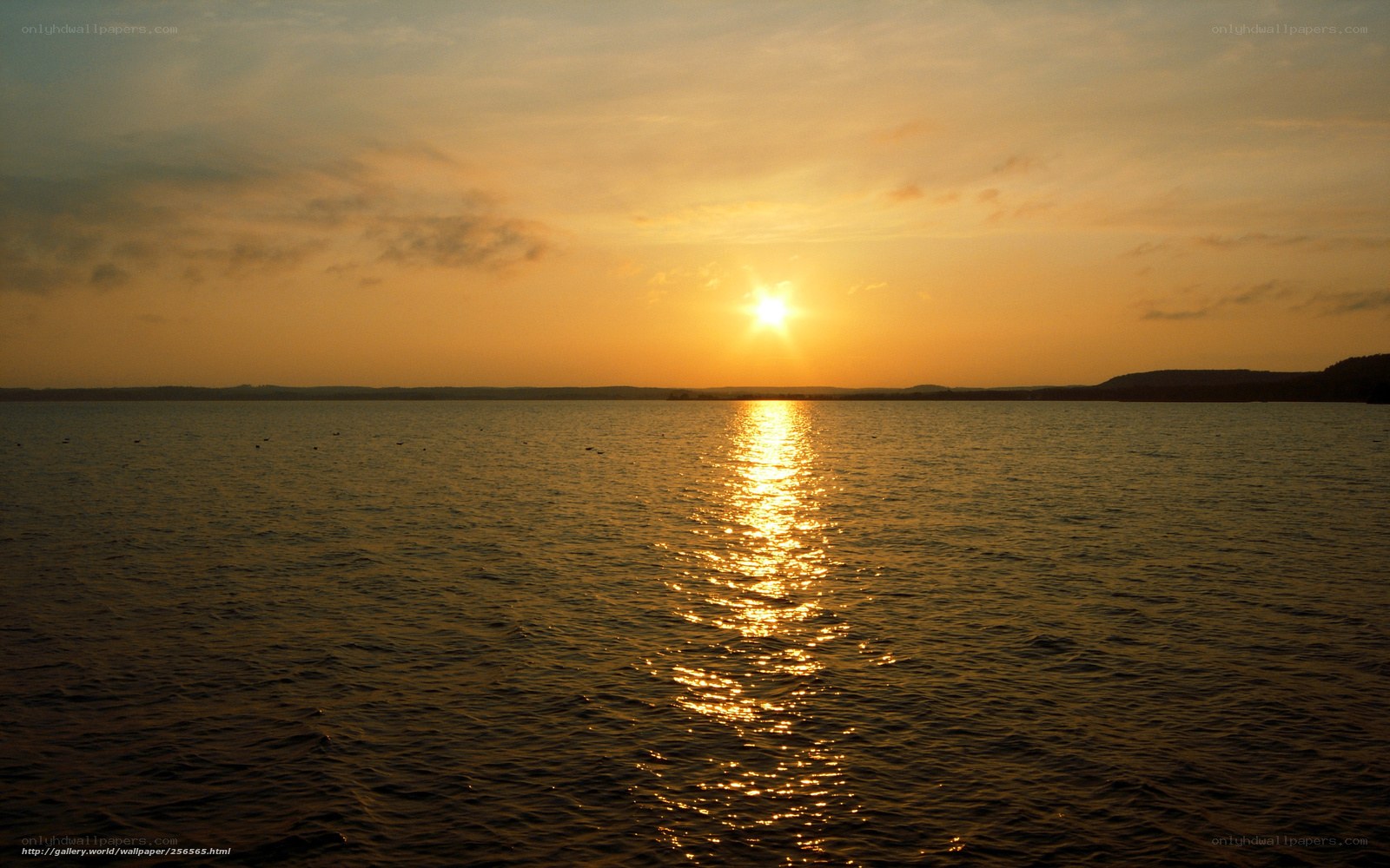 Sunset over calm waters
