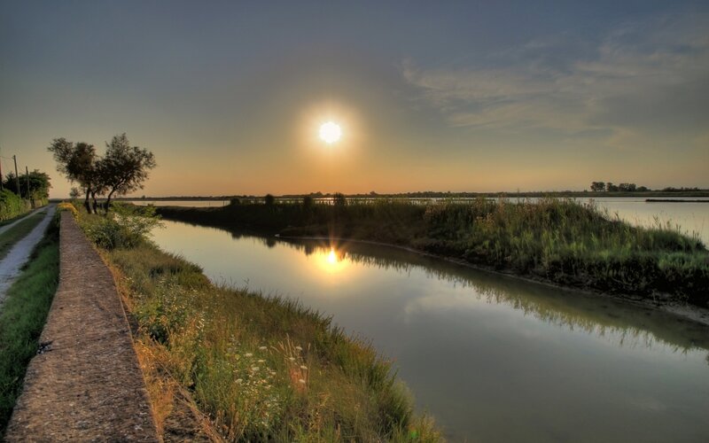 Sunset over Canal — Blue