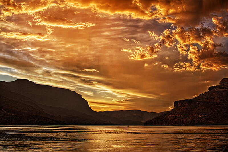 Sunset over Canyon Lake — Orange