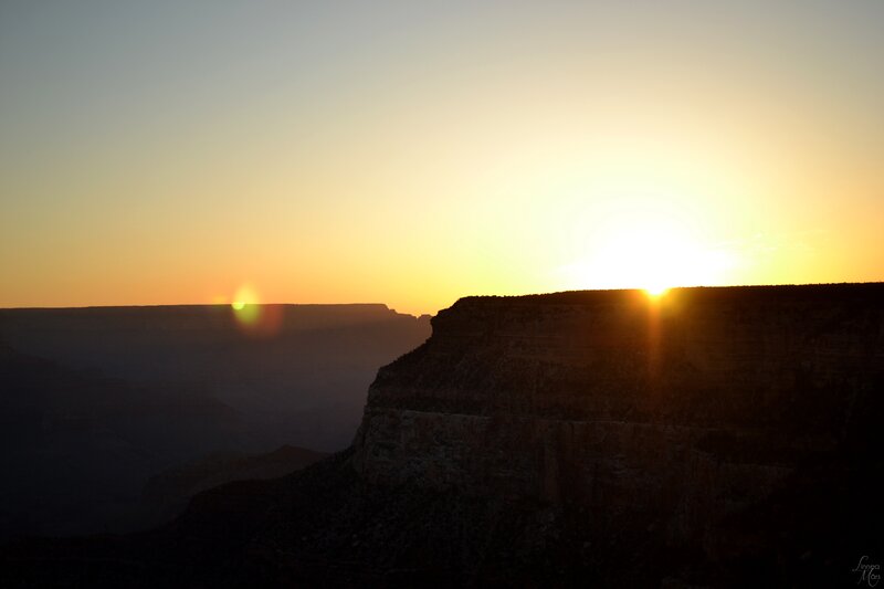 Sunset over Canyon — Orange, Serene