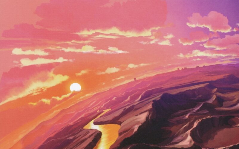 Sunset over Canyon — Pink, Dramatic