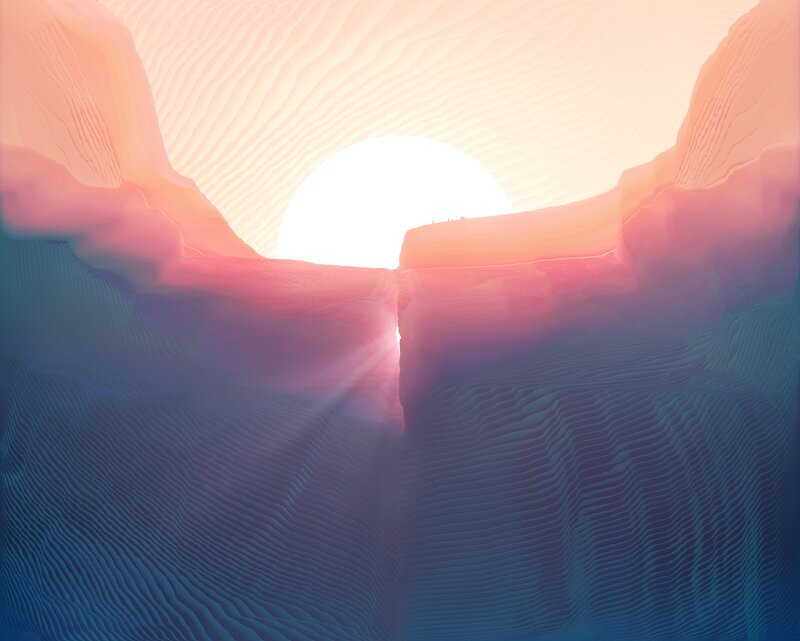 Sunset over Canyon — Pink, Serene