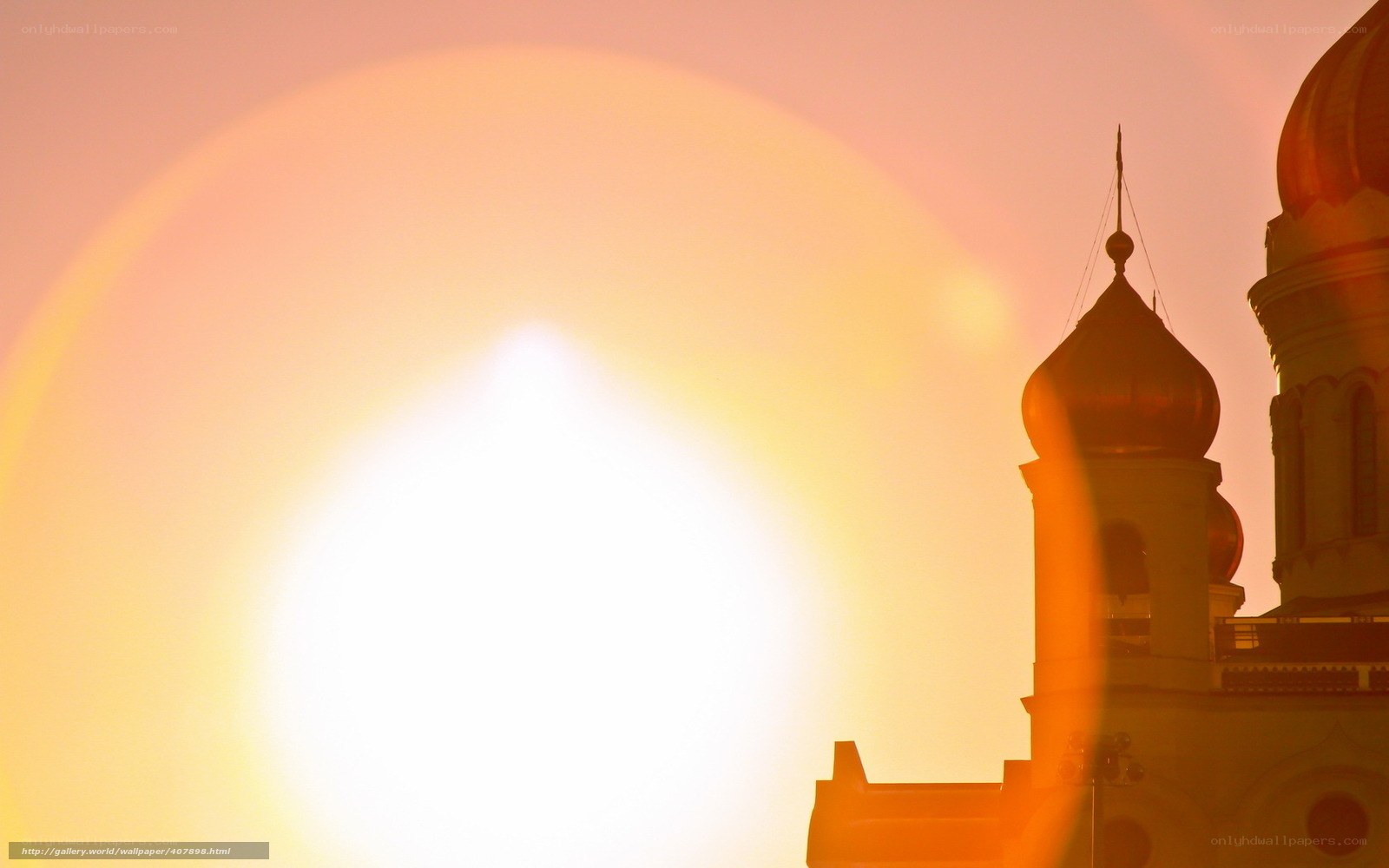 Sunset over church domes