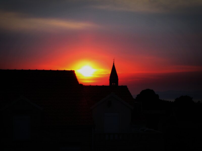 Sunset over Church Steeple