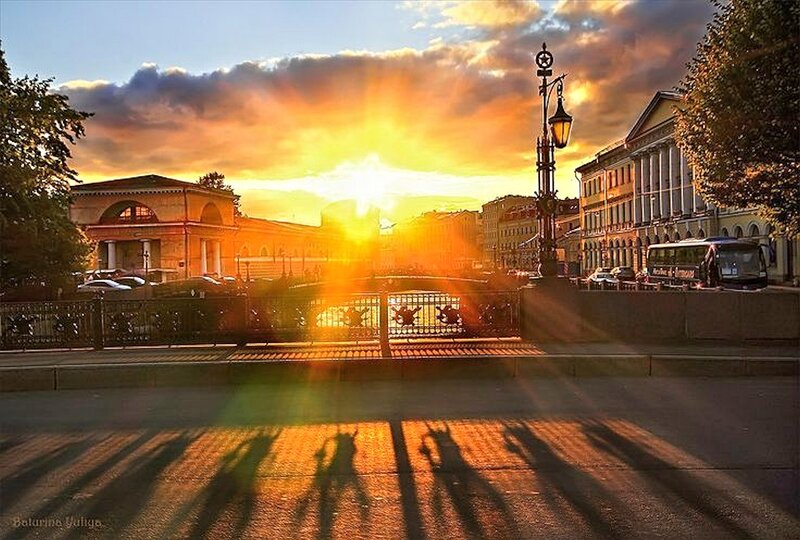 Sunset over City Bridge — Orange