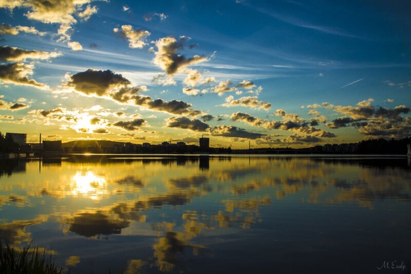 Sunset over City Lake — Blue