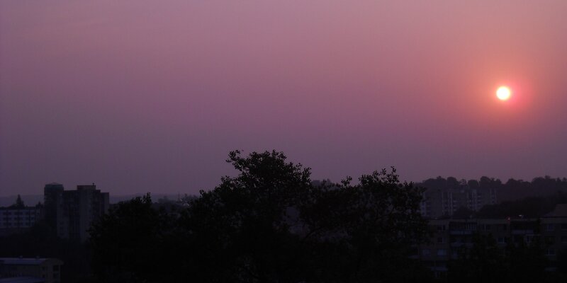Sunset over City