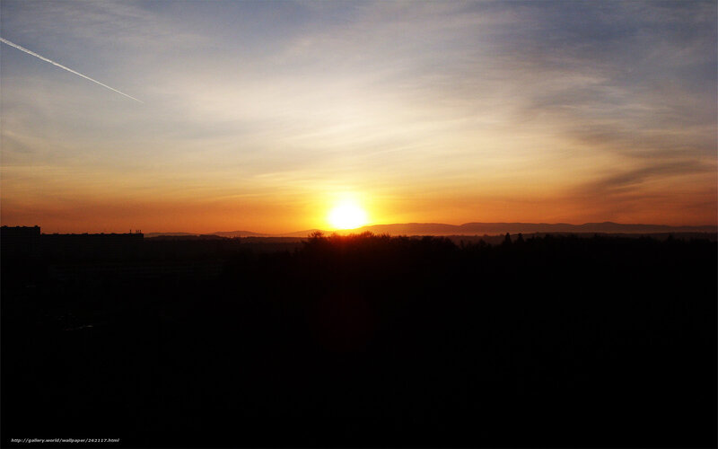 Sunset over Cityscape — Orange, Serene