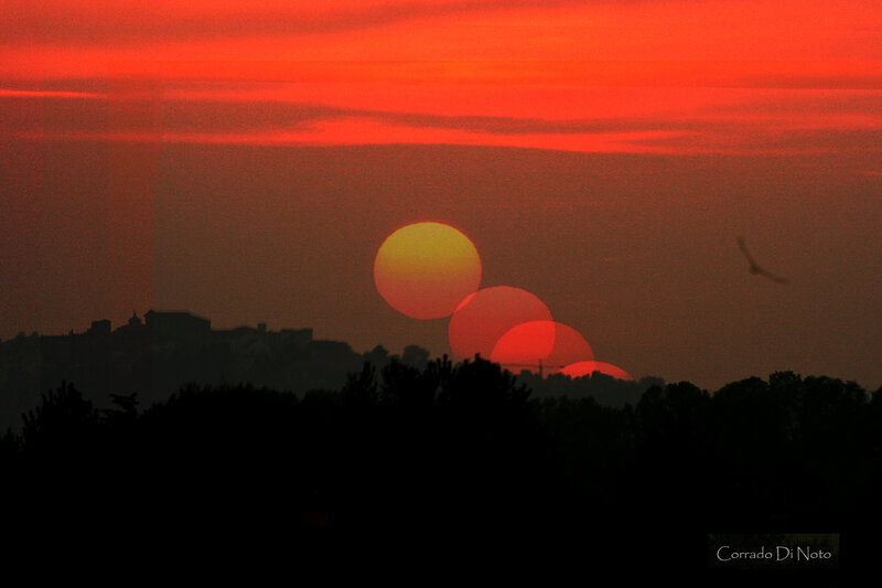 Sunset over Cityscape — Red