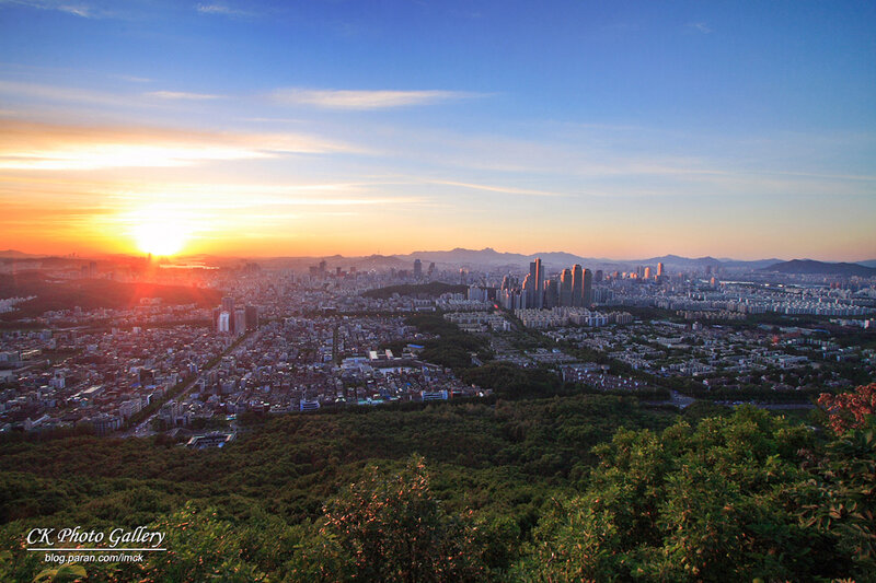 Sunset over cityscape