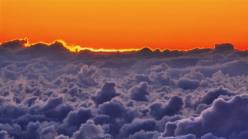 sunset over cloud cover