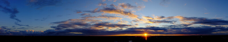 Sunset over Clouds — Blue, Dramatic, Photograph