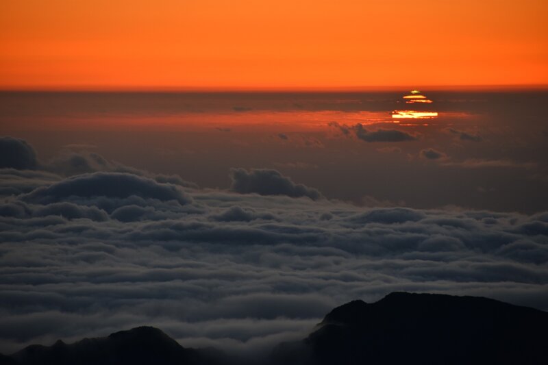Sunset over Clouds — Orange, Dramatic, Photograph, Mountains