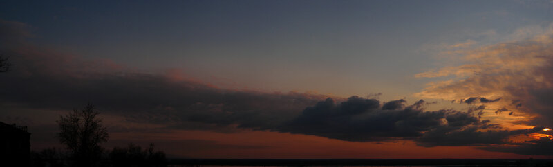 Sunset over Clouds — Orange, Dramatic, Photograph, Sky, Trees, Purple