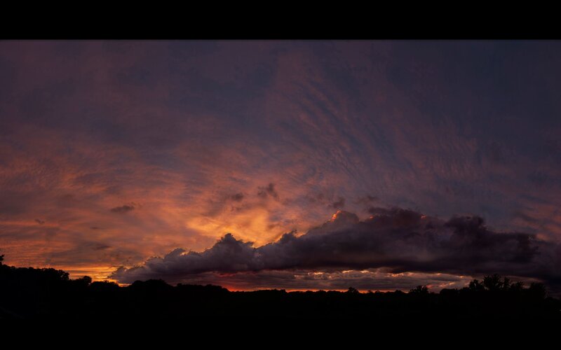 Sunset over Clouds — Orange, Dramatic, Photograph, Sky, Trees