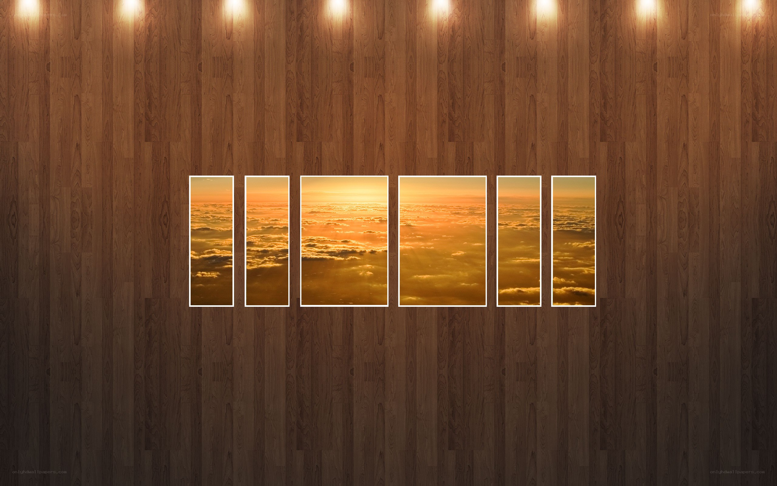 Sunset over clouds panorama