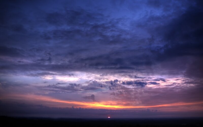 Sunset over Clouds — Purple, Dramatic, Photograph, Sun
