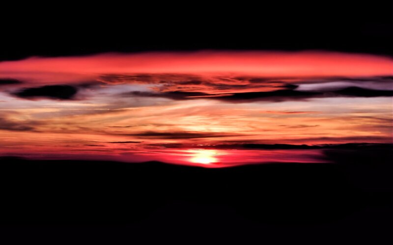 Sunset over Clouds — Red, Dramatic